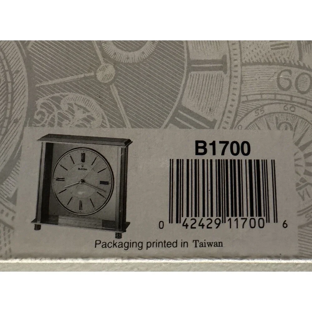 NIB Bulova B1700 Grand Prix Glass Mantel Desk Clock Gold Tone New In Box